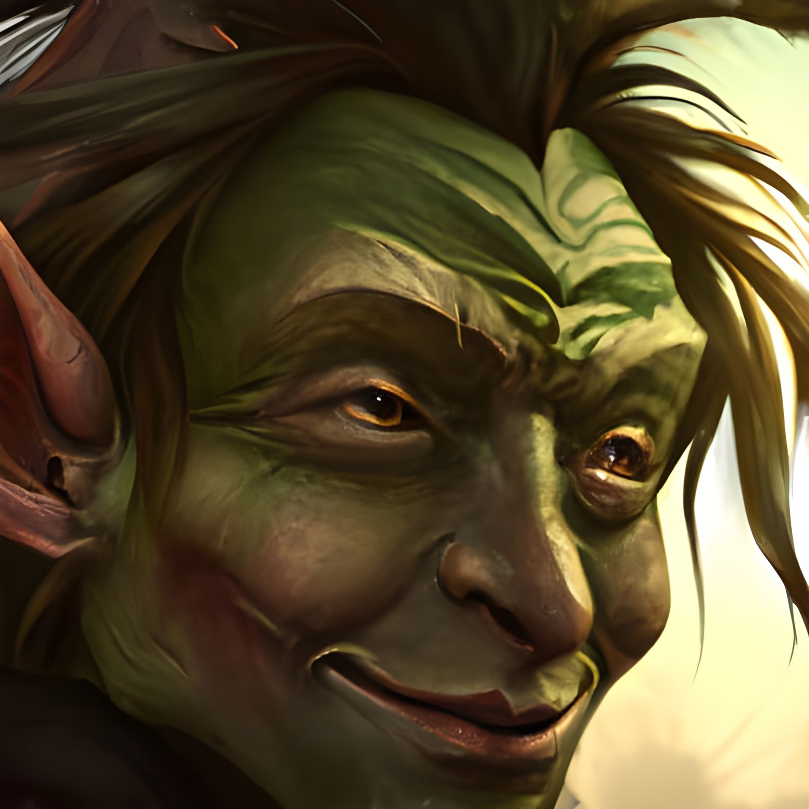 Puck the Hobgoblin Portrait in Art Nouveau Style