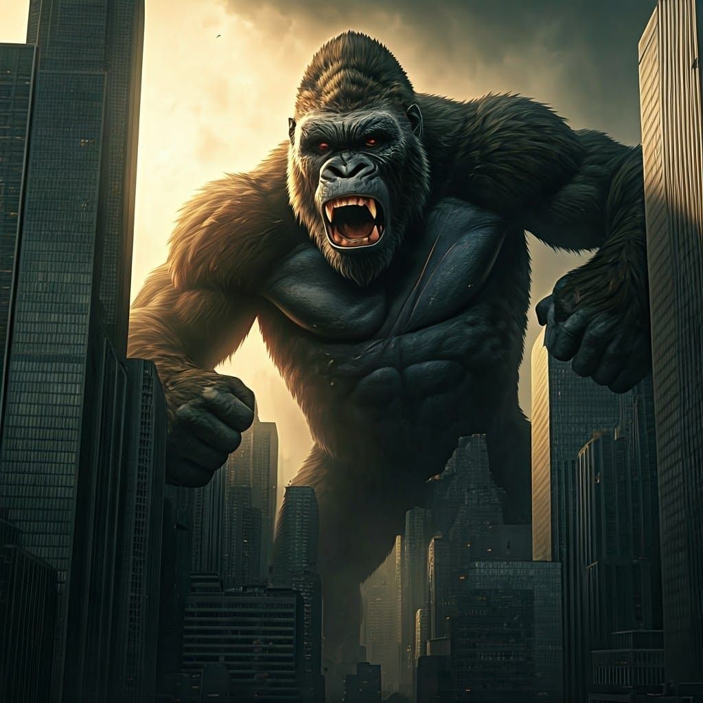 King Kong Bursts From a Futuristic Metropolis