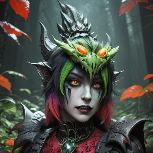 Evil Zombie Strawberry in Mystical Forest