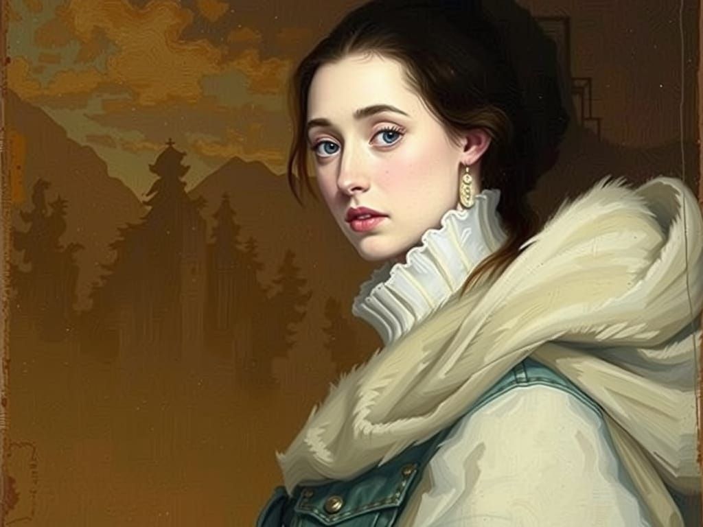 Woman in Landscape, Goya-Inspired Romanticism