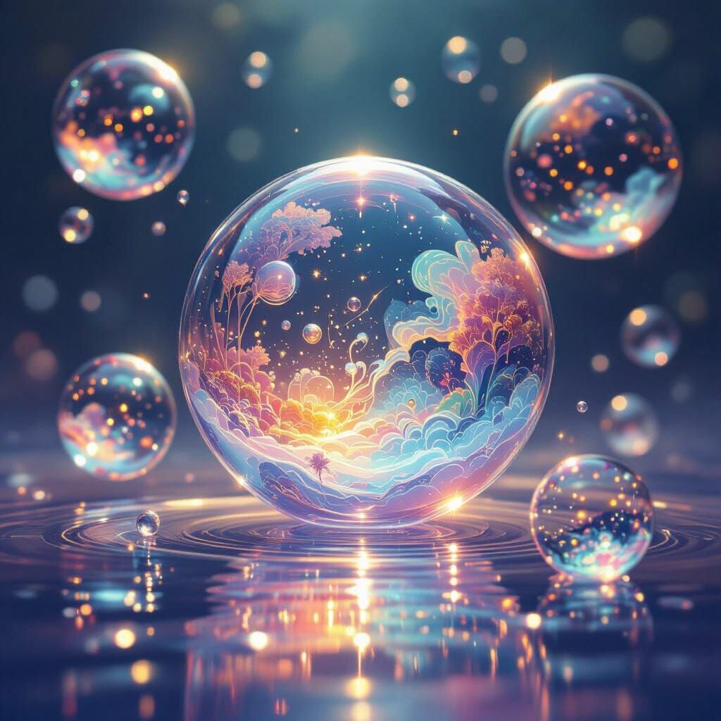 Miniature Worlds Encapsulated in Translucent Bubbles