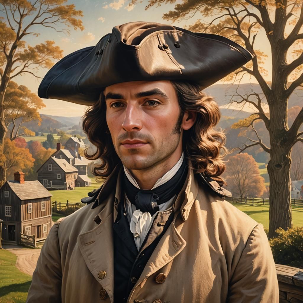 Colonial American Man Portrait in Realism Style