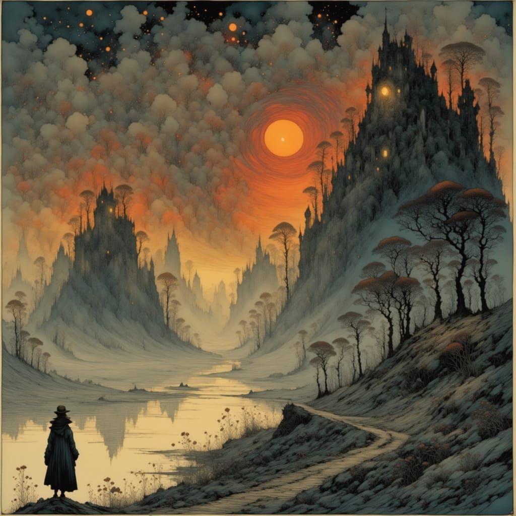 Dreamlike Landscape in a Delicate World Style