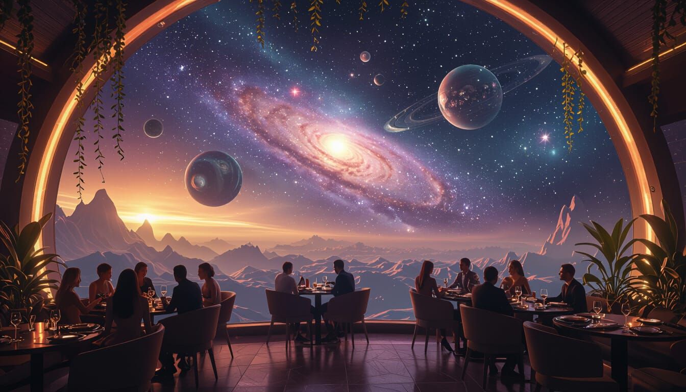 Edge of the Universe Restaurant in Dreamlike Colors