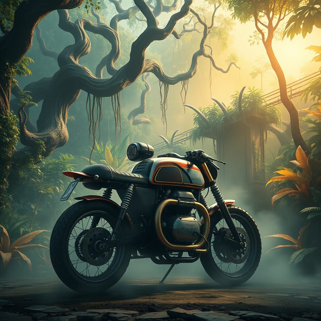 Borneo Cafe Racer in Dreamlike Jungle