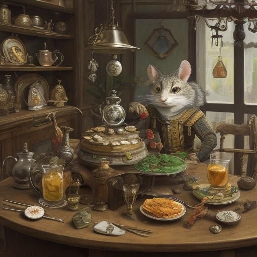 Glass Mouse Steals Cheese: Enameled Figurine