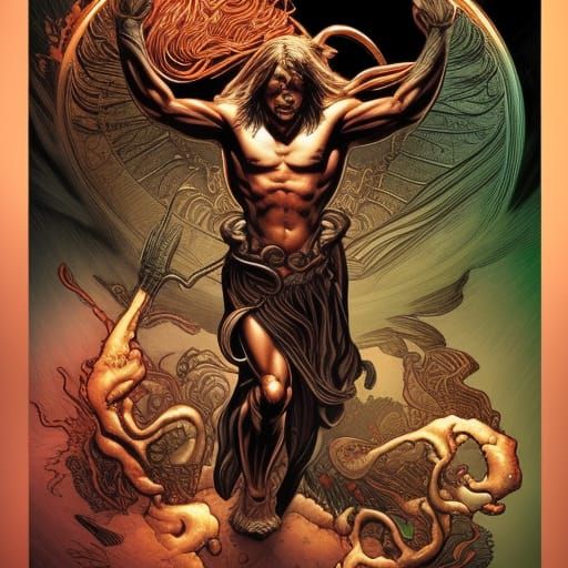 Cernunnos in Comic Book Style