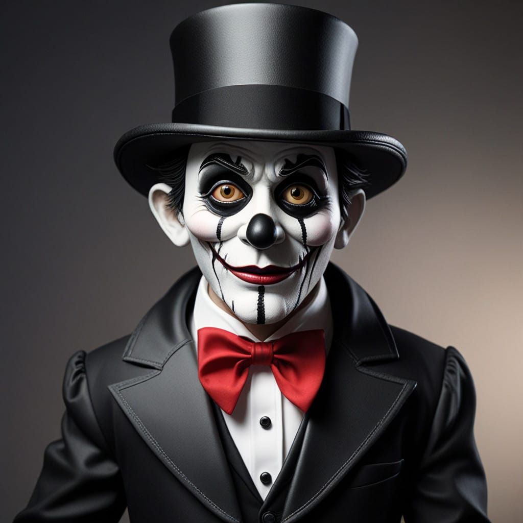 Creepy mime puppet