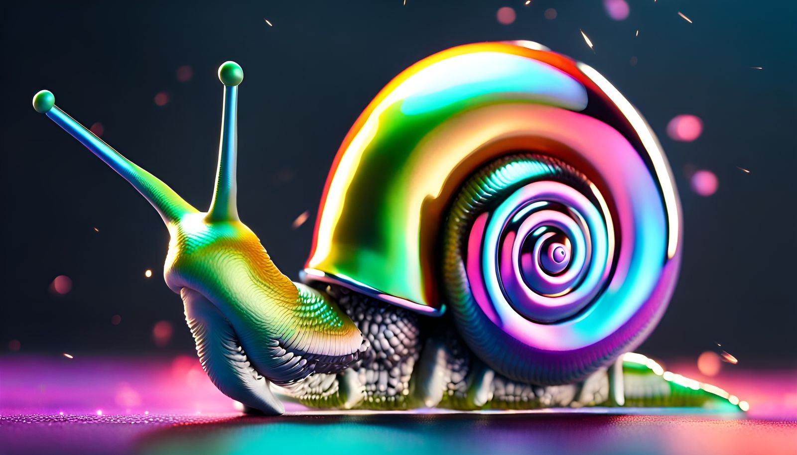 Hyper-Realistic Snail with Chrome Exhaust Pipes