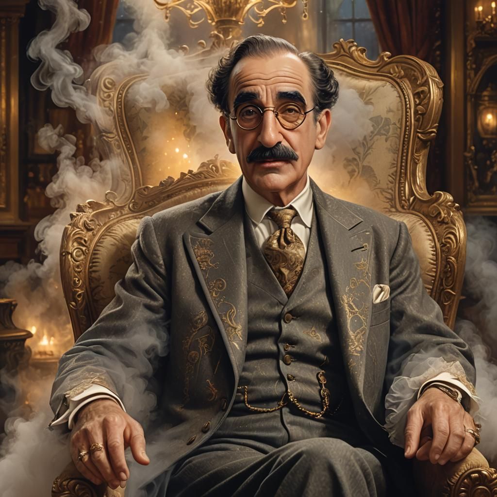 Ethereal Portrait of Man in Victorian Chair