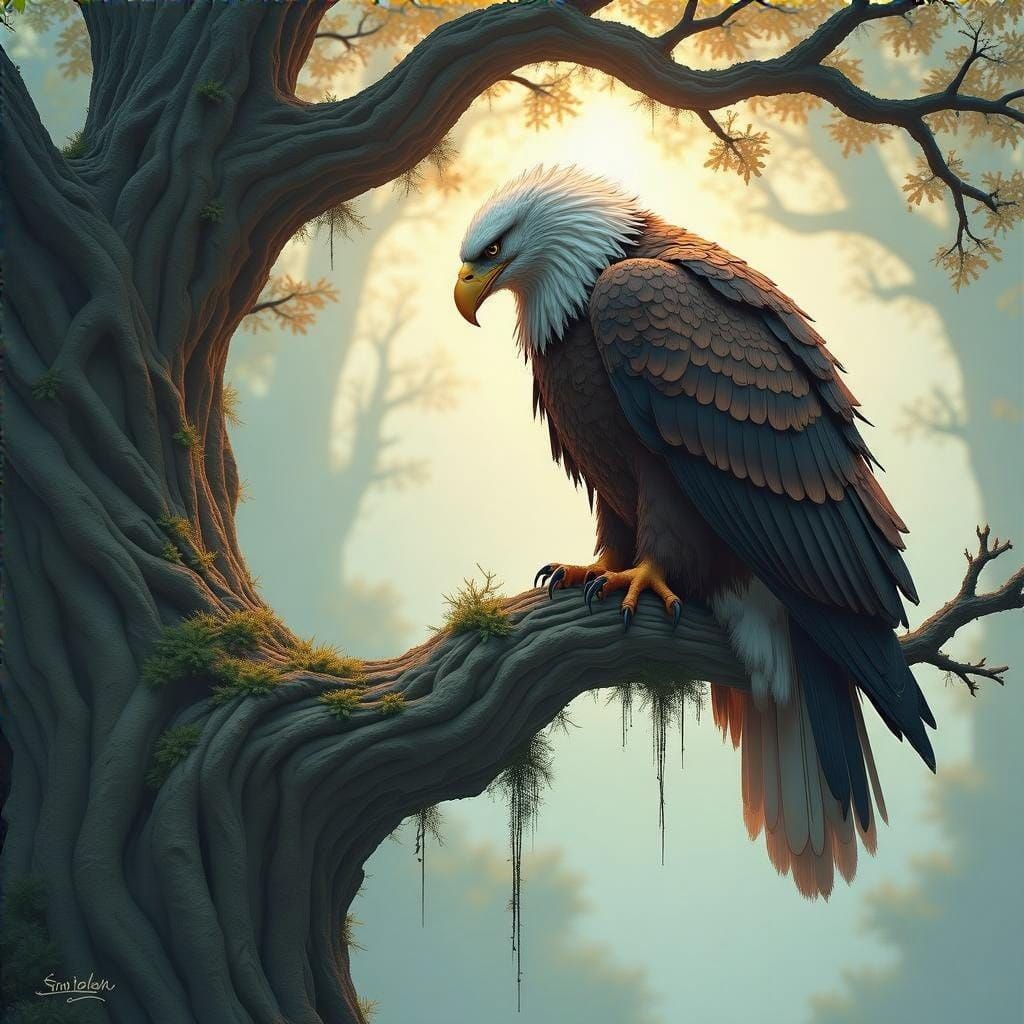 Eagle in Contemplative Tree