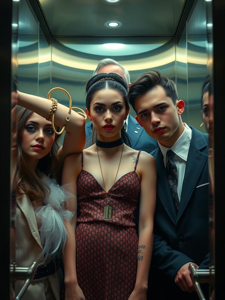 Ethereal Portrait of Nepo Babies in Baroque Style