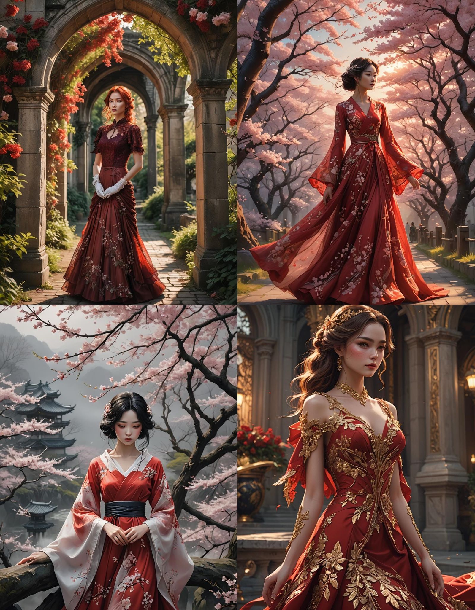 Japanese Lady in Red