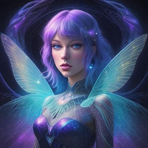 Taylor Swift as Fairy in Holographic Portrait