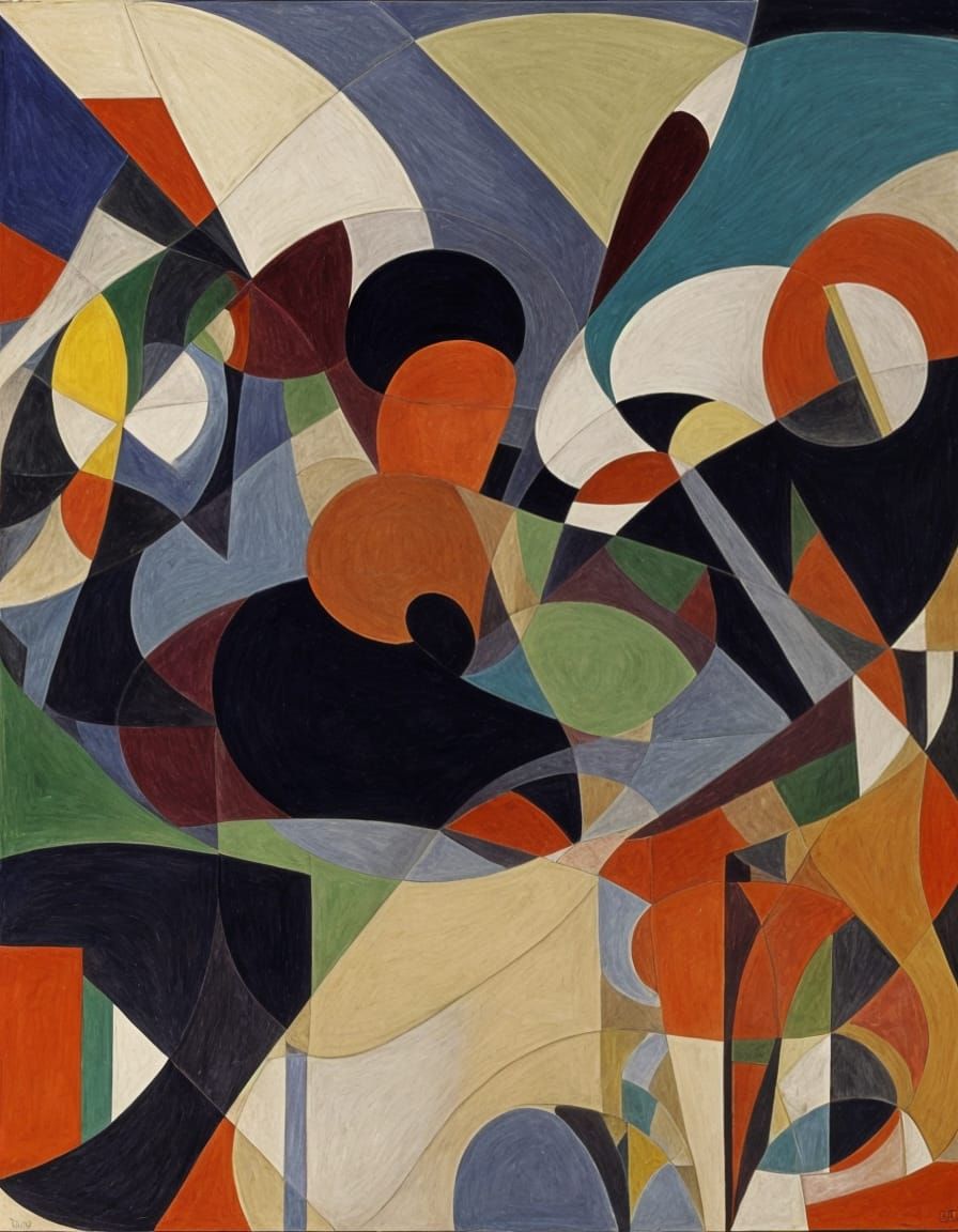 Intricate Abstract Painting with Parallax Depth