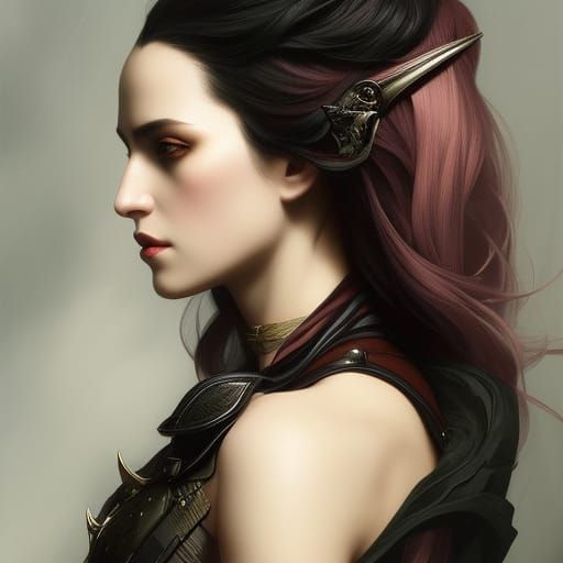 Vampire Assassin Portrait in Dark Fantasy Style