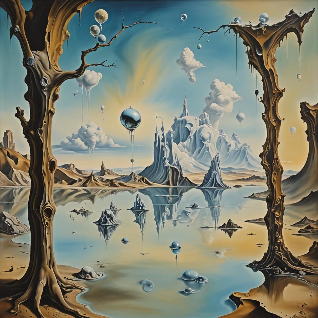 Surreal Melting Dreamscape in Dali Style
