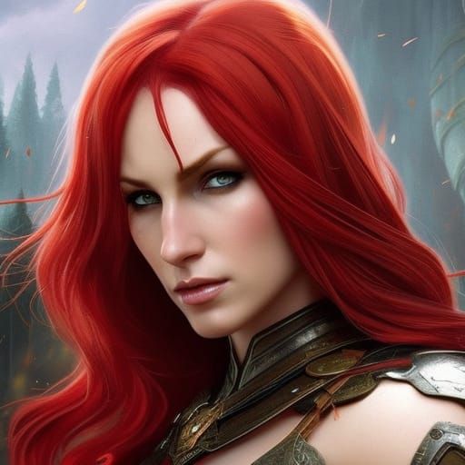 Elven Ranger Portrait in Hyperdetailed Fantasy Style