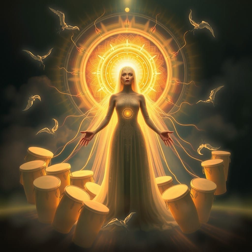 Ethereal Being Reflects Human Emotions and Energies in a Shi...