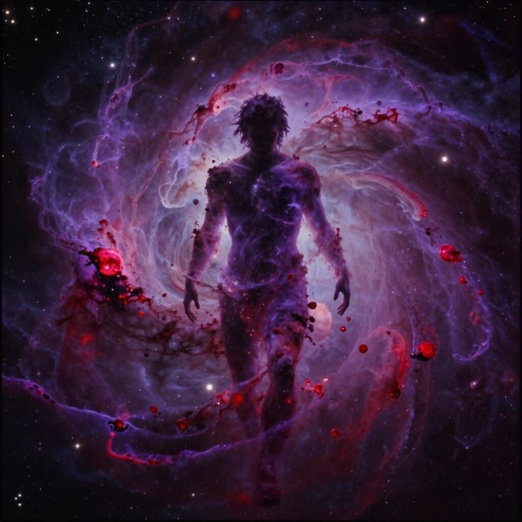 Human Galaxy Formed from Cosmic Dust in Cinematic Style