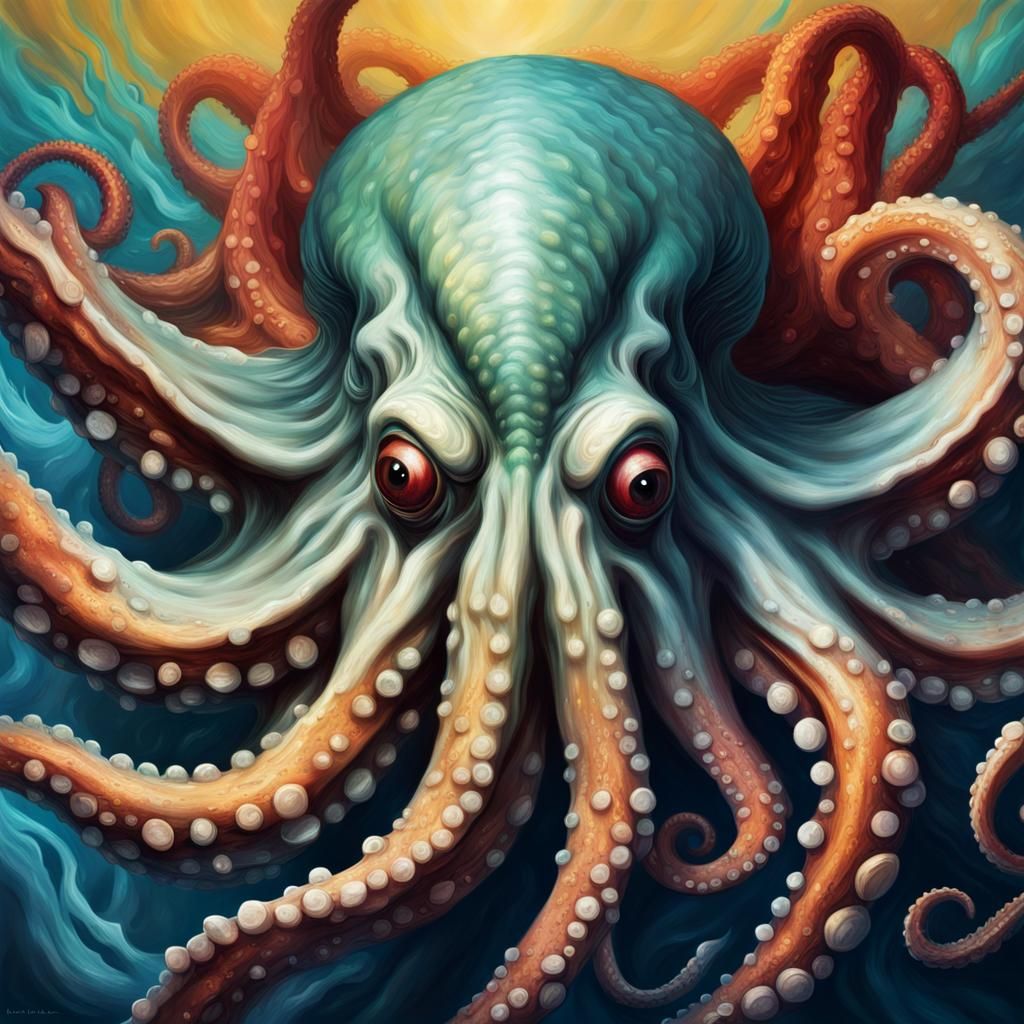 Hyperrealistic Kraken Concept Art in Splash Art Style