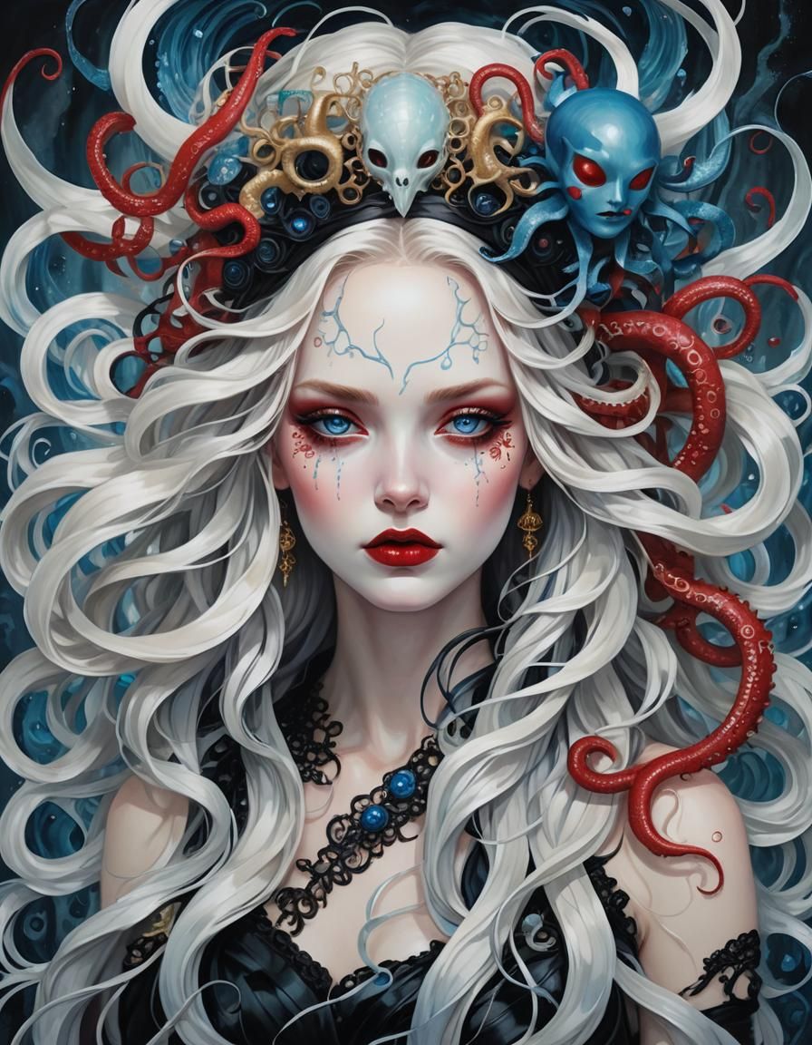 Enchanting Surreal Enchantress in a Dark Fantasy World