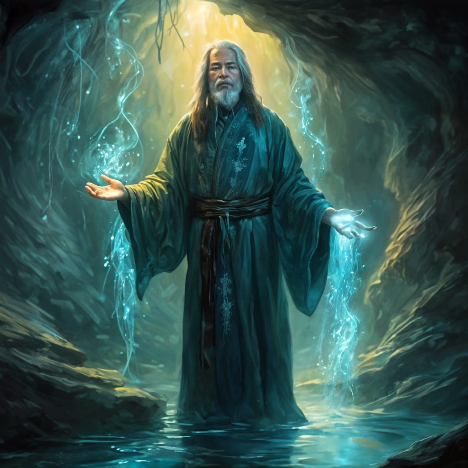 Bioluminescent Fantasy Portrait in Deep Color