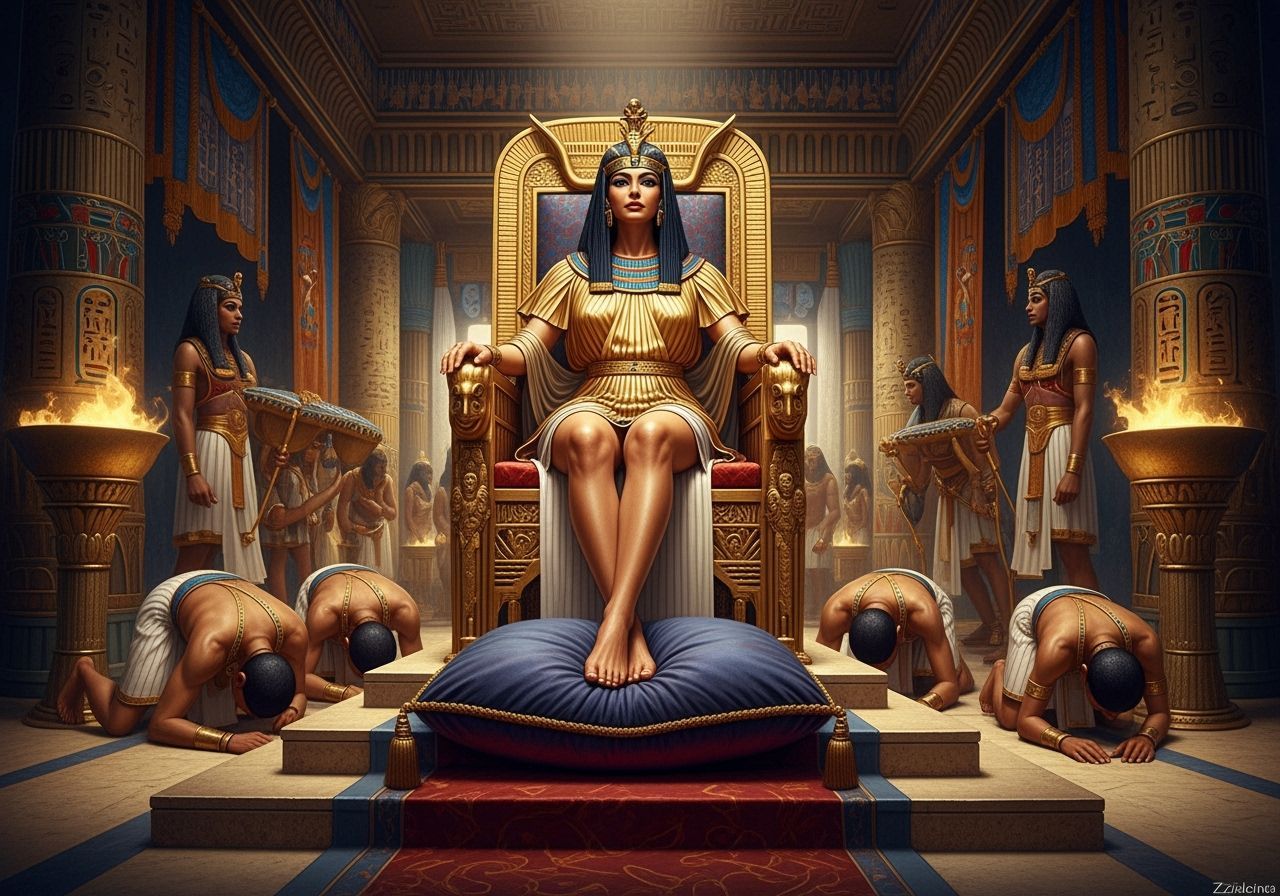 Opulent Egyptian Queen on Isis Throne