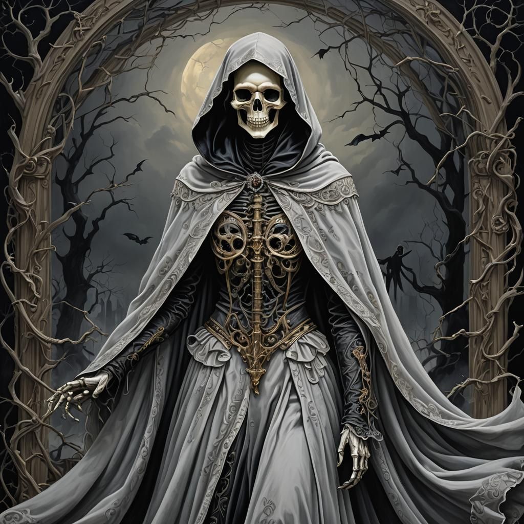 Victorian Grim Reaper in Gothic Romanticism Style