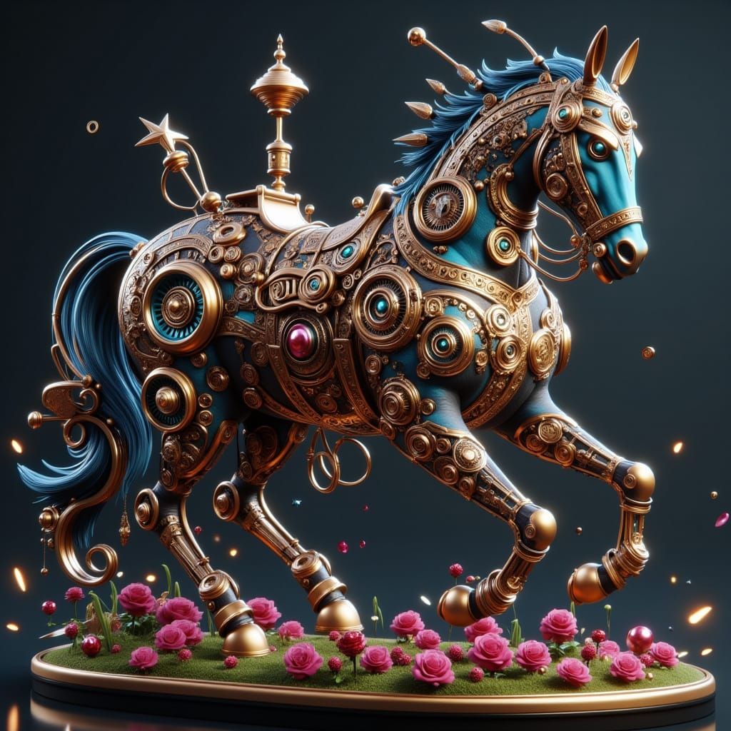 Fantastical Steampunk Horse Transport