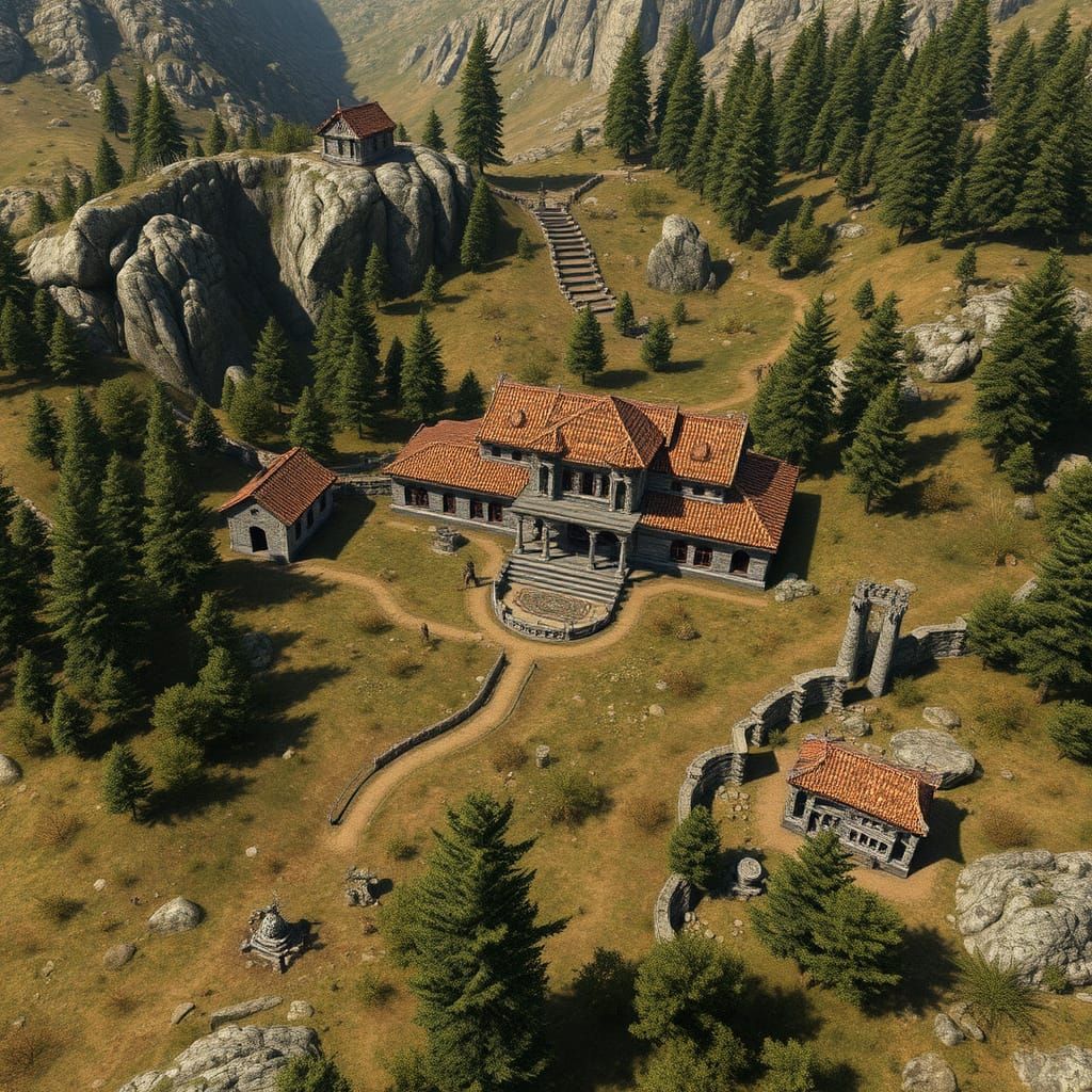 Cyrodiil Highlands Landscape in a Fantasy Setting