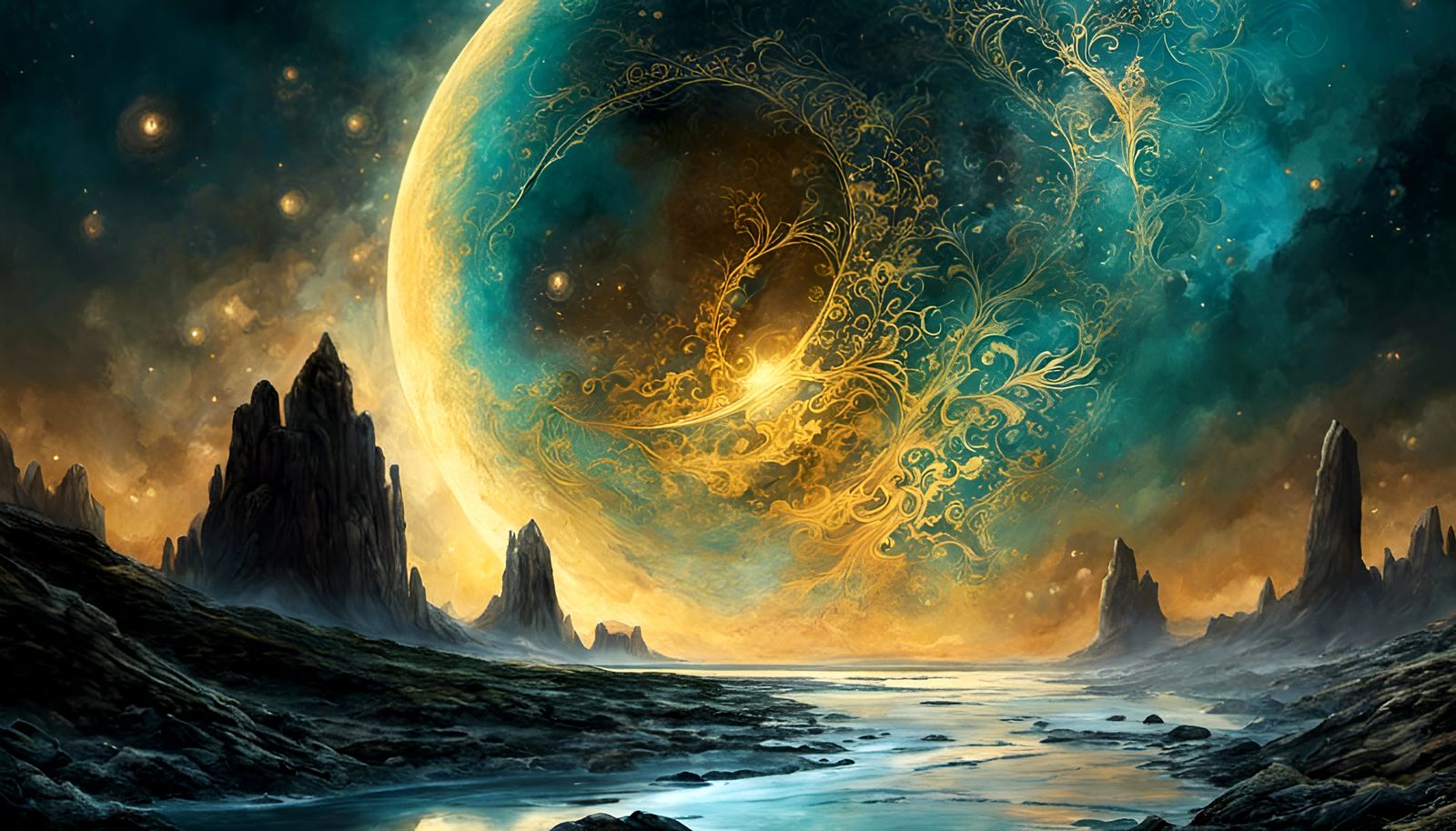 moon beach fantasy world