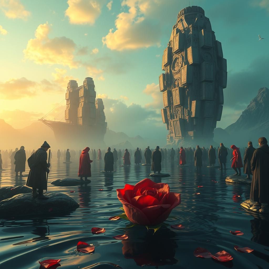 Rose at Water's Edge: Digital Matte Painting