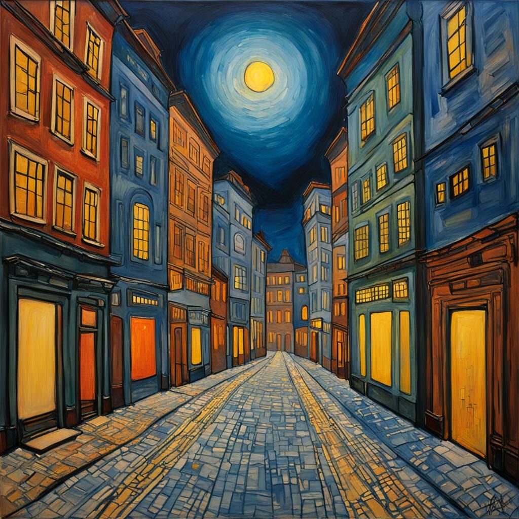 Abstract Cityscape with Volumetric Lighting