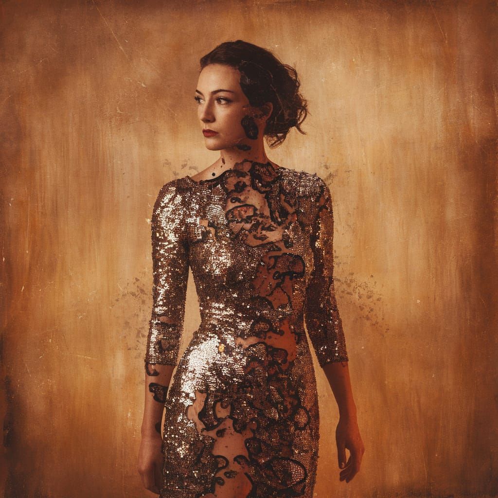Surreal Goddess in Shimmering Metallic Hues