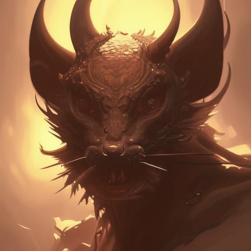 Detailed Portrait of a Demonic Black Rat