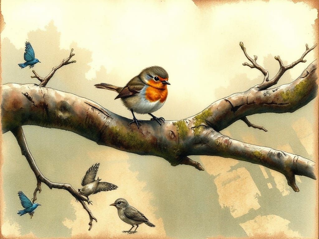 Robin Bird in Steampunk Gothic Style