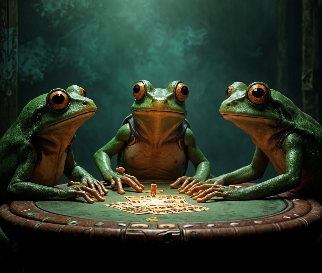 Frogs in Sinister Poker Game