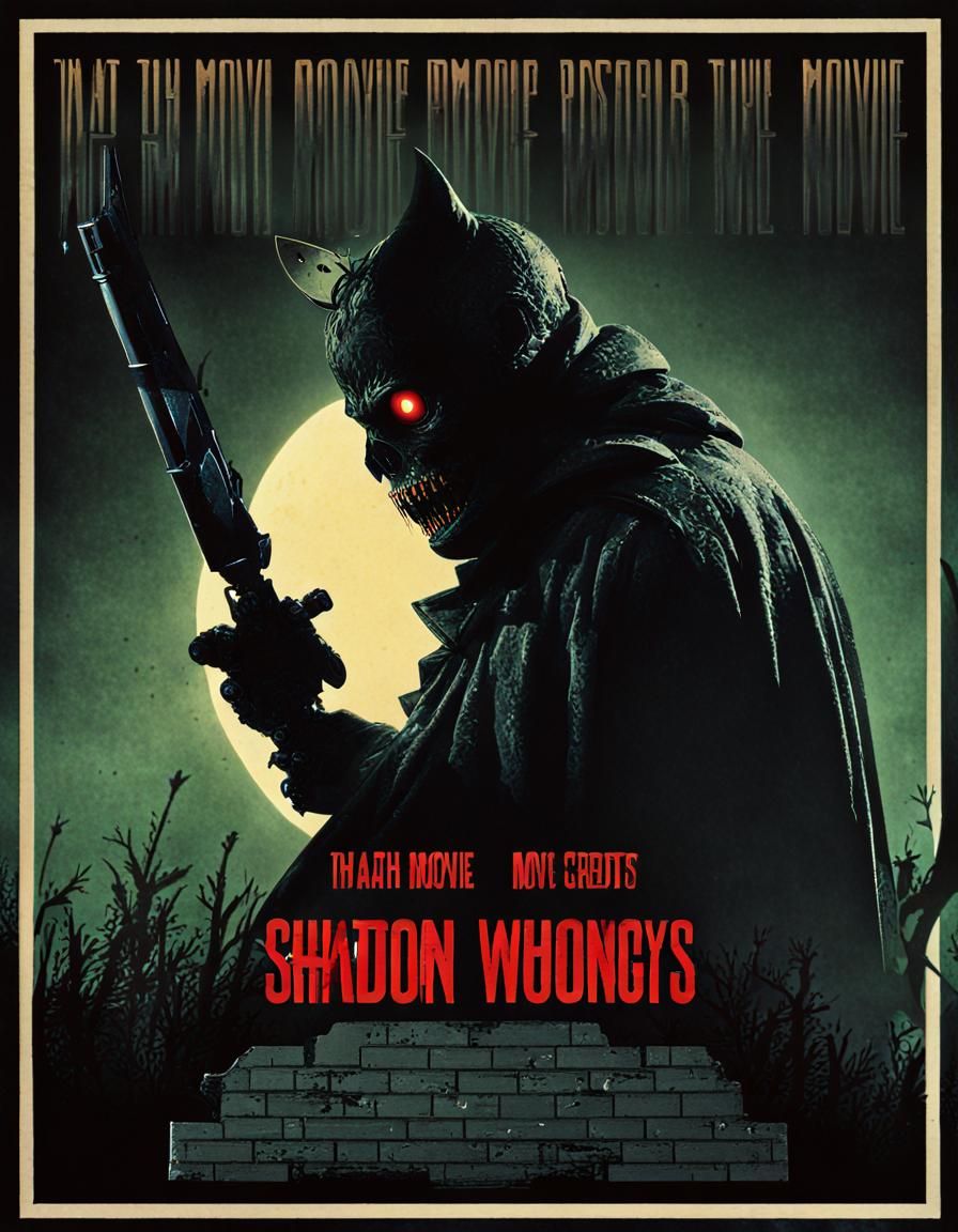 Creepy Shadow Creature Horror Movie Poster