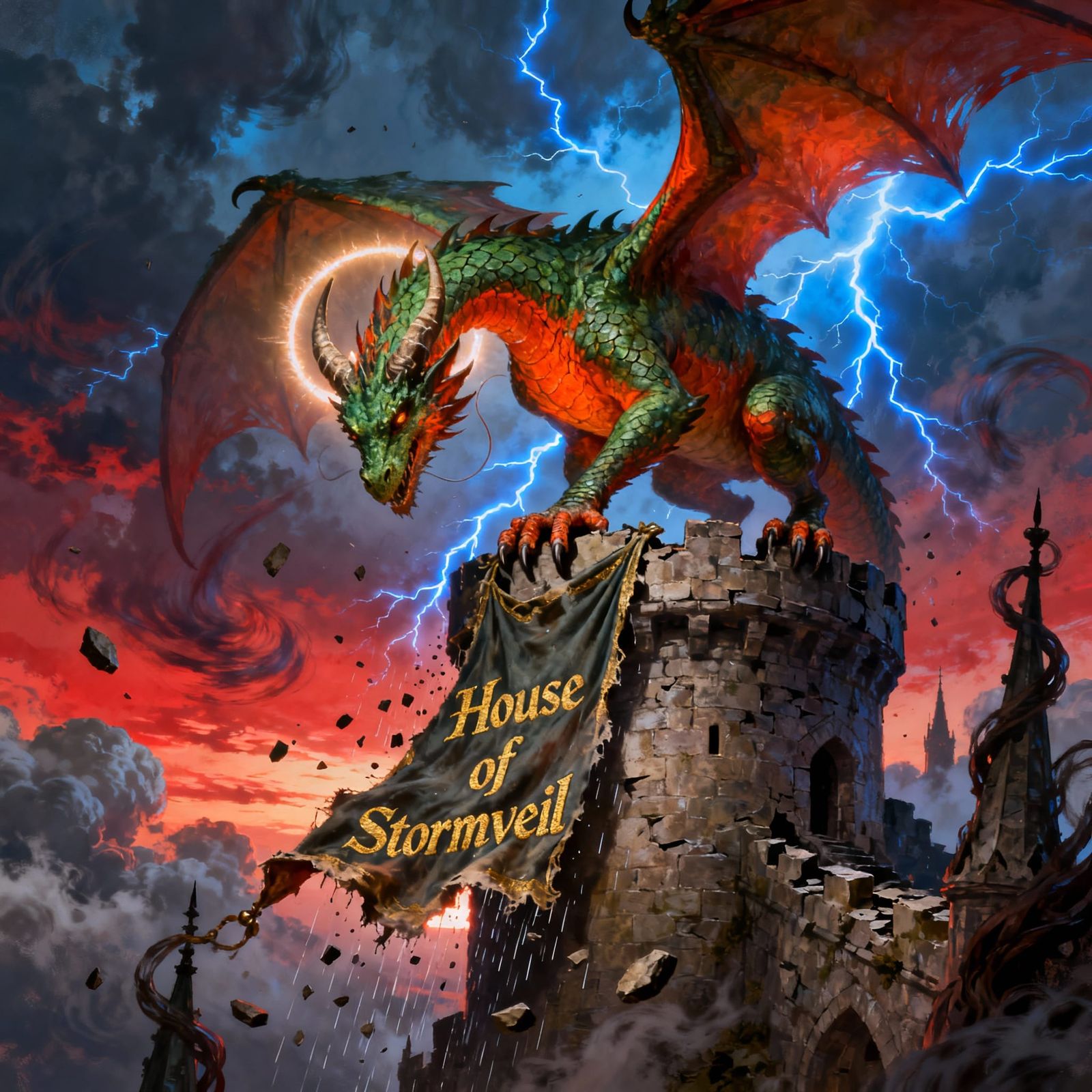 Dragon's Perilous Landing: Fantasy Art