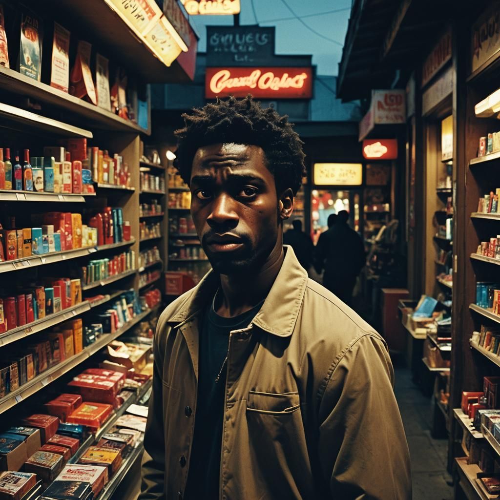 Neo-Noir Store Robbery in Gritty American Neighborhood