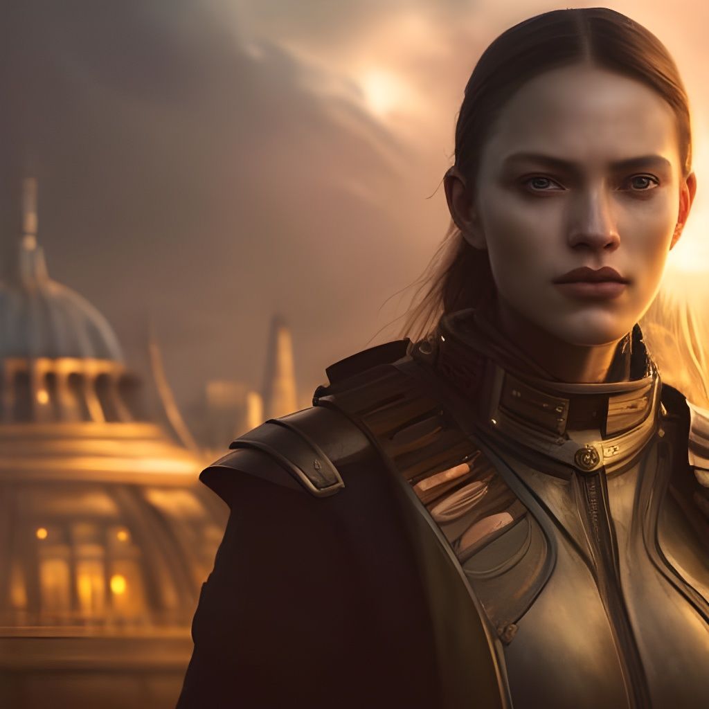 Gloomy Portrait of a Girl in Detailed Matte Painting