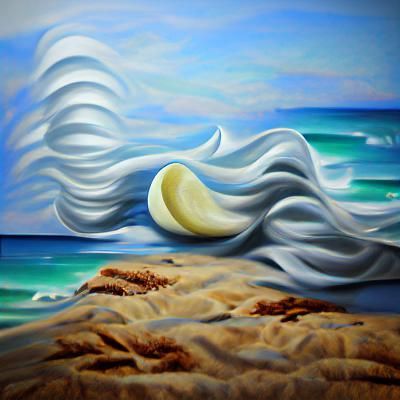 Moonlit Beach Waves in Oil on Canvas