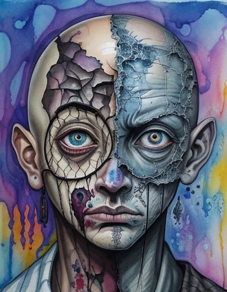 Bizarre Sad Face in Haunting Memory Cage