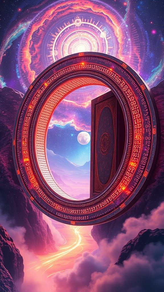 Stargate Floating in Galaxy as Digital Art