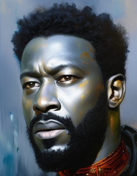 Othello Portrait in Victorian Graffiti Style
