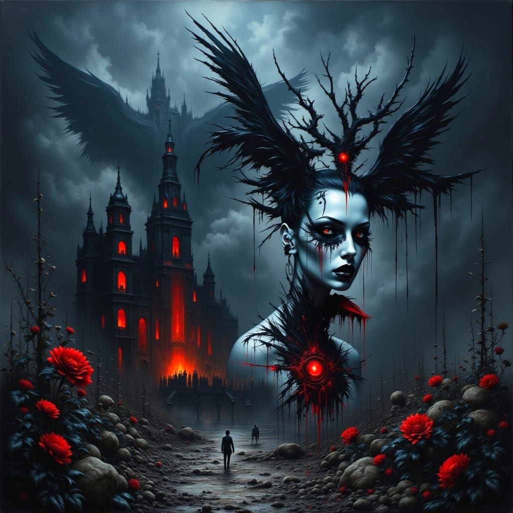 Dark Gothic Dreamscape of Mortality and Tragedy