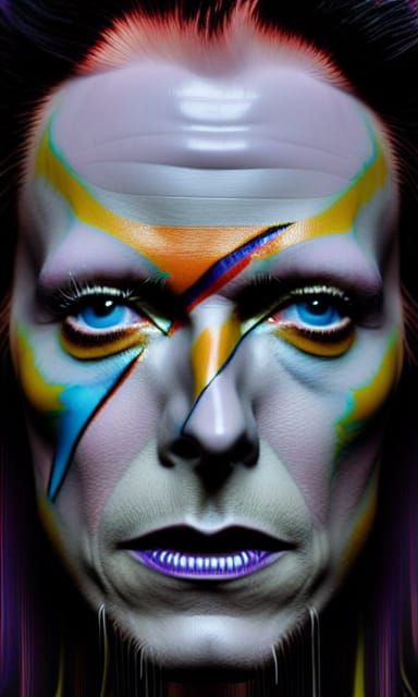 David Bowie as Ziggy Stardust: Digital Art Portrait