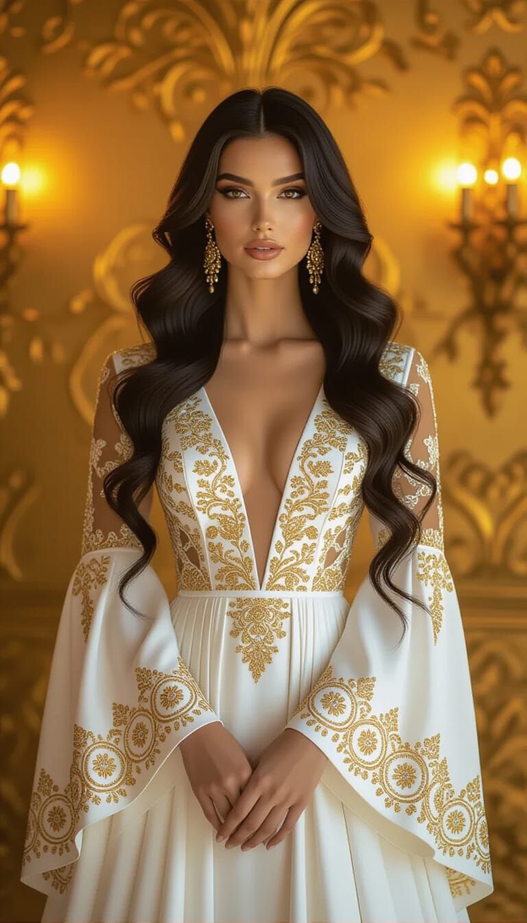 Woman in Golden Light, Hyper-Realistic Photography