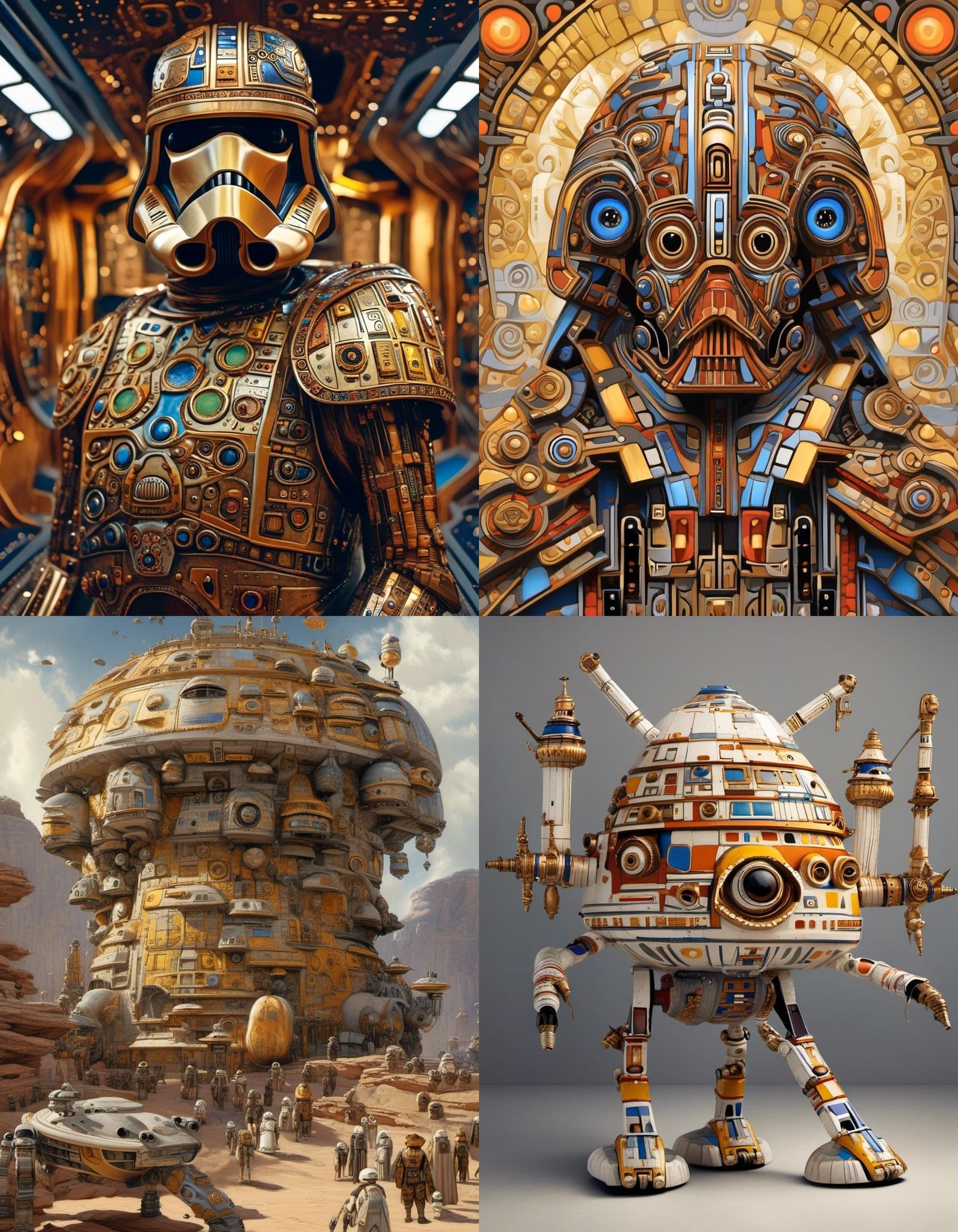 Sci-Fi Jabba the Hutt in Klimt Style